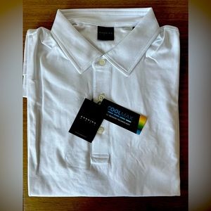 Brand new white Dunning premium golf shirt with original tags.